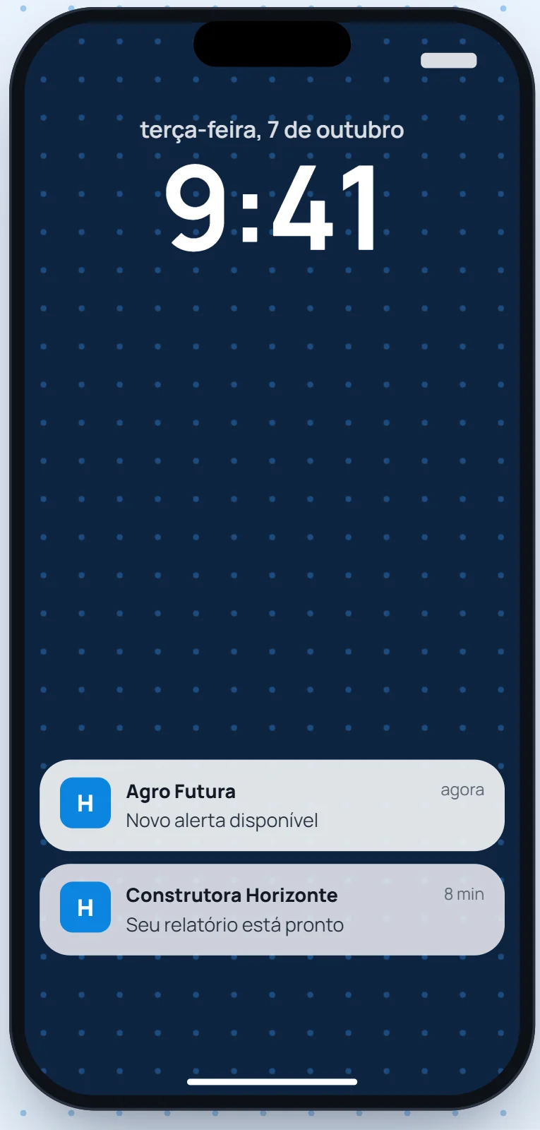 Notificações do Hyper App na tela bloqueada